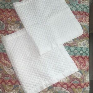 CHARTER CLUB Damask Quilted Diamond (2) KING SHAMS 20x36 Cotton White EUC